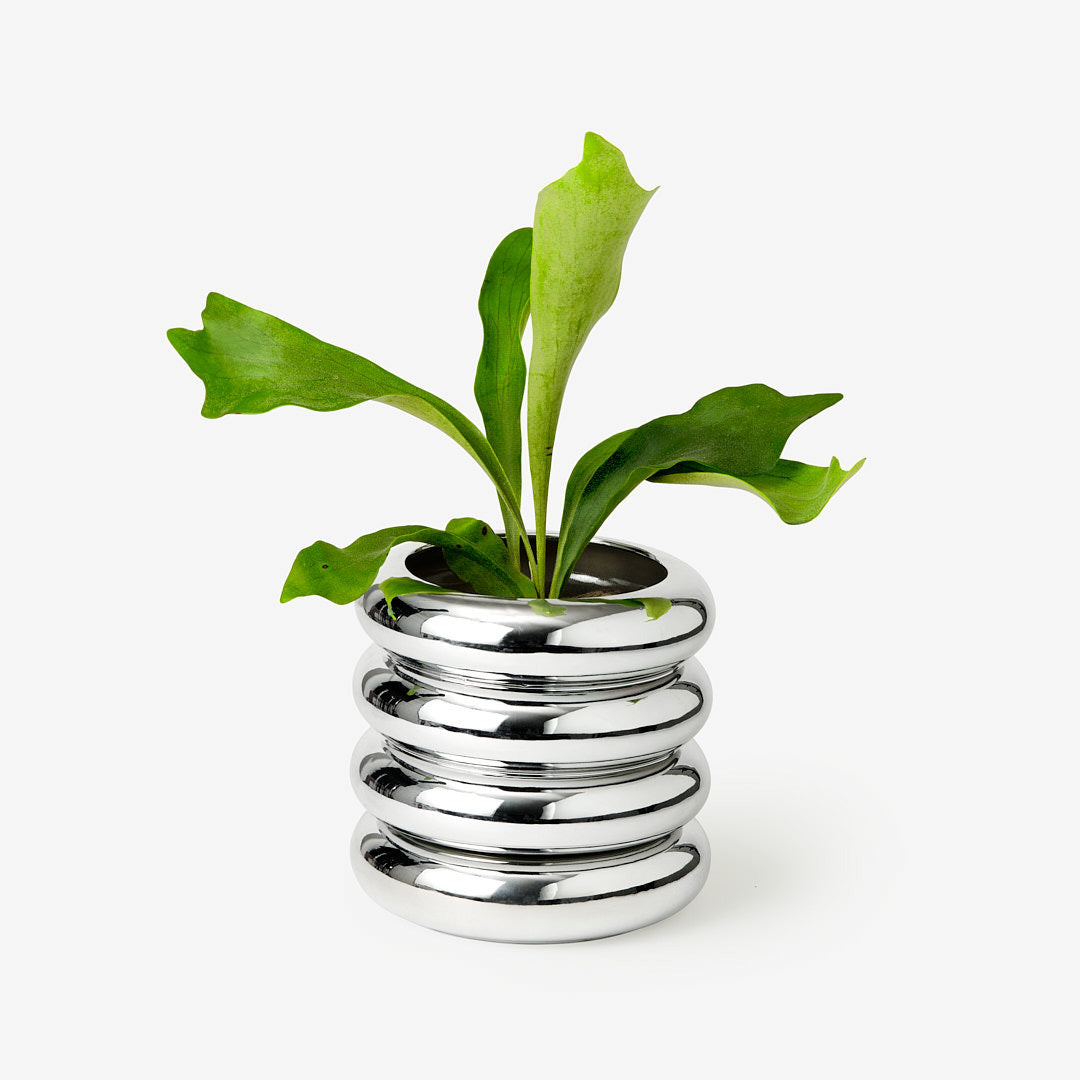 Areaware - Stacking Planter - Tall, Chrome designed by Chen & Kai